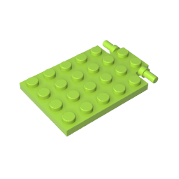 Gobricks,Plate Special 4 x 6 with Trap Door Hinge [Long Pins],92099