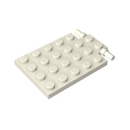 Gobricks,Plate Special 4 x 6 with Trap Door Hinge [Long Pins],92099