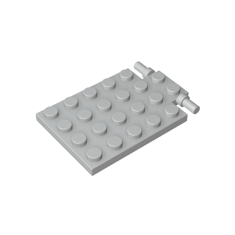 Gobricks,Plate Special 4 x 6 with Trap Door Hinge [Long Pins],92099