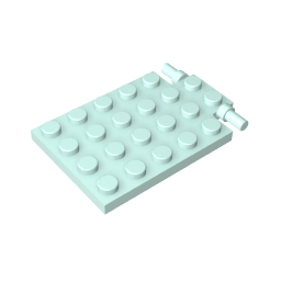 Gobricks,Plate Special 4 x 6 with Trap Door Hinge [Long Pins],92099