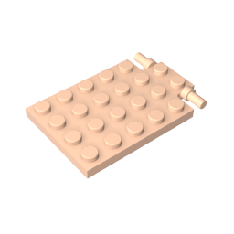 Gobricks,Plate Special 4 x 6 with Trap Door Hinge [Long Pins],92099