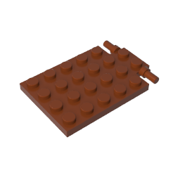 Gobricks,Plate Special 4 x 6 with Trap Door Hinge [Long Pins],92099
