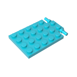 Gobricks,Plate Special 4 x 6 with Trap Door Hinge [Long Pins],92099
