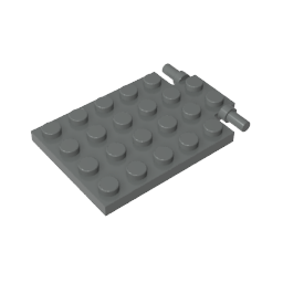 Gobricks,Plate Special 4 x 6 with Trap Door Hinge [Long Pins],92099