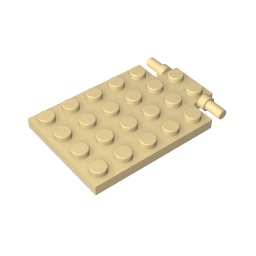 Gobricks,Plate Special 4 x 6 with Trap Door Hinge [Long Pins],92099