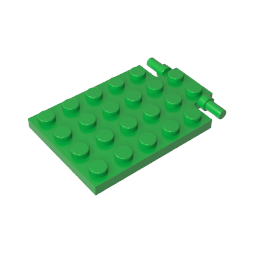 Gobricks,Plate Special 4 x 6 with Trap Door Hinge [Long Pins],92099