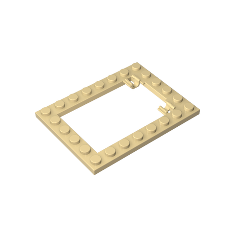 Gobricks,Plate Special 6 x 8 Trap Door Frame Horizontal [Long Pin Holders],92107