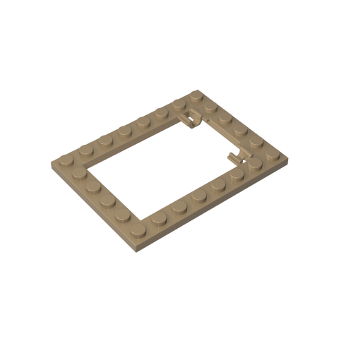 Gobricks,Plate Special 6 x 8 Trap Door Frame Horizontal [Long Pin Holders],92107