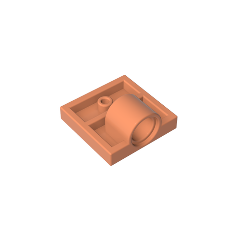 Gobricks,Plate Special 2 x 2 with 1 Pin Hole [Complete Underside Rib],10247,2444