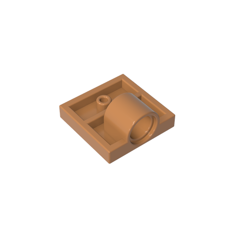Gobricks,Plate Special 2 x 2 with 1 Pin Hole [Complete Underside Rib],10247,2444