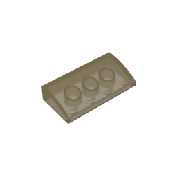 Gobricks,Slope Brick Curved 2 x 4 x 2/3 No Studs, with Bottom Tubes,88930,61068