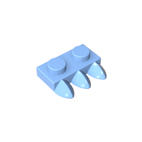 Gobricks,Plate Special 1 x 2 with Three Teeth [Tri-Tooth],15208