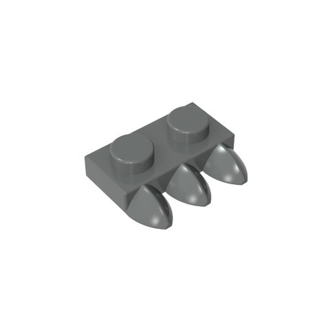 Gobricks,Plate Special 1 x 2 with Three Teeth [Tri-Tooth],15208