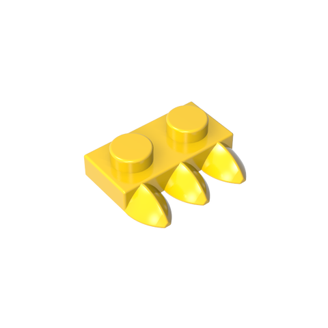 Gobricks,Plate Special 1 x 2 with Three Teeth [Tri-Tooth],15208