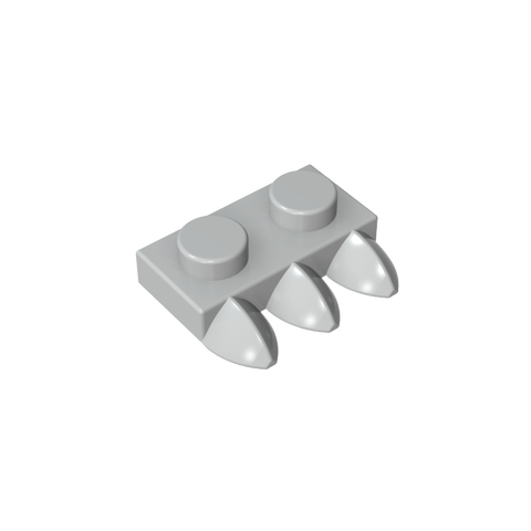 Gobricks,Plate Special 1 x 2 with Three Teeth [Tri-Tooth],15208