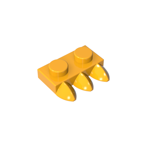 Gobricks,Plate Special 1 x 2 with Three Teeth [Tri-Tooth],15208