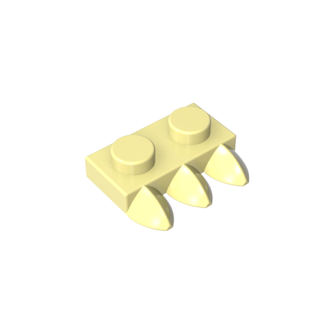 Gobricks,Plate Special 1 x 2 with Three Teeth [Tri-Tooth],15208