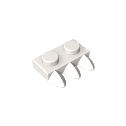 Gobricks,Plate Special 1 x 2 with Three Teeth [Tri-Tooth],15208