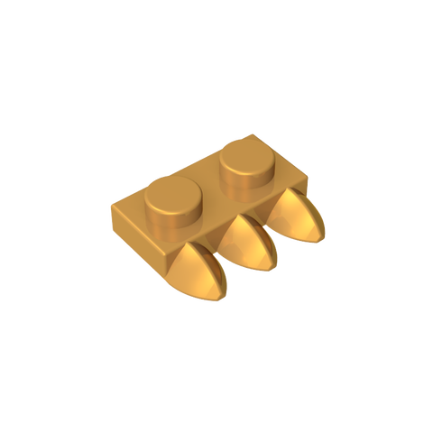 Gobricks,Plate Special 1 x 2 with Three Teeth [Tri-Tooth],15208