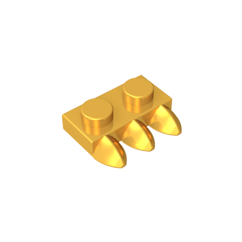 Gobricks,Plate Special 1 x 2 with Three Teeth [Tri-Tooth],15208
