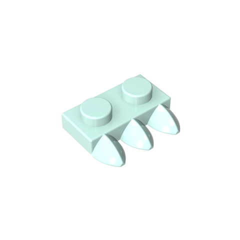 Gobricks,Plate Special 1 x 2 with Three Teeth [Tri-Tooth],15208