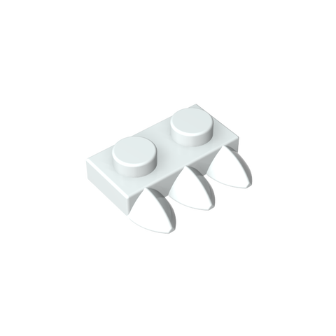 Gobricks,Plate Special 1 x 2 with Three Teeth [Tri-Tooth],15208