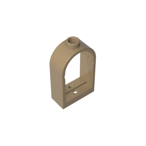 Gobricks,Window 1 x 2 x 2 2/3 with Rounded Top,30044