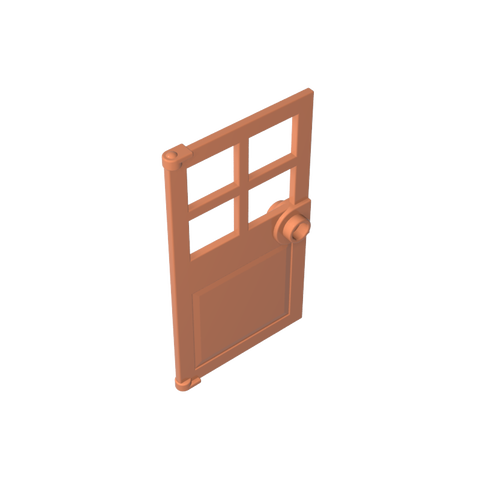 Gobricks,Door 1 x 4 x 6 with 4 Panes and Stud Handle,60623