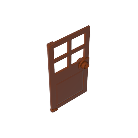 Gobricks,Door 1 x 4 x 6 with 4 Panes and Stud Handle,60623