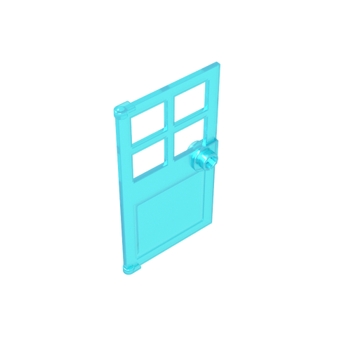 Gobricks,Door 1 x 4 x 6 with 4 Panes and Stud Handle,60623
