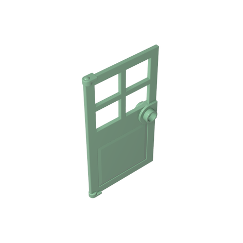 Gobricks,Door 1 x 4 x 6 with 4 Panes and Stud Handle,60623