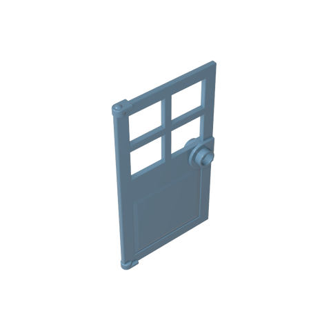Gobricks,Door 1 x 4 x 6 with 4 Panes and Stud Handle,60623