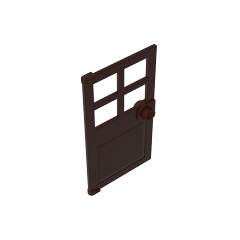Gobricks,Door 1 x 4 x 6 with 4 Panes and Stud Handle,60623
