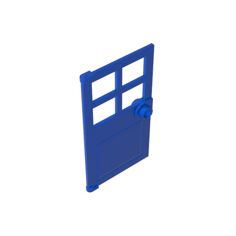 Gobricks,Door 1 x 4 x 6 with 4 Panes and Stud Handle,60623