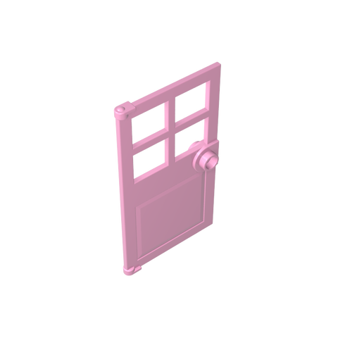 Gobricks,Door 1 x 4 x 6 with 4 Panes and Stud Handle,60623
