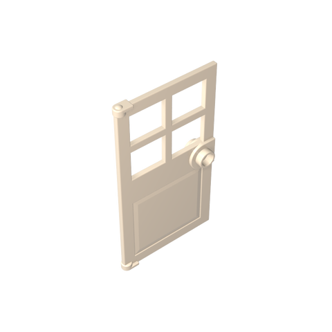 Gobricks,Door 1 x 4 x 6 with 4 Panes and Stud Handle,60623