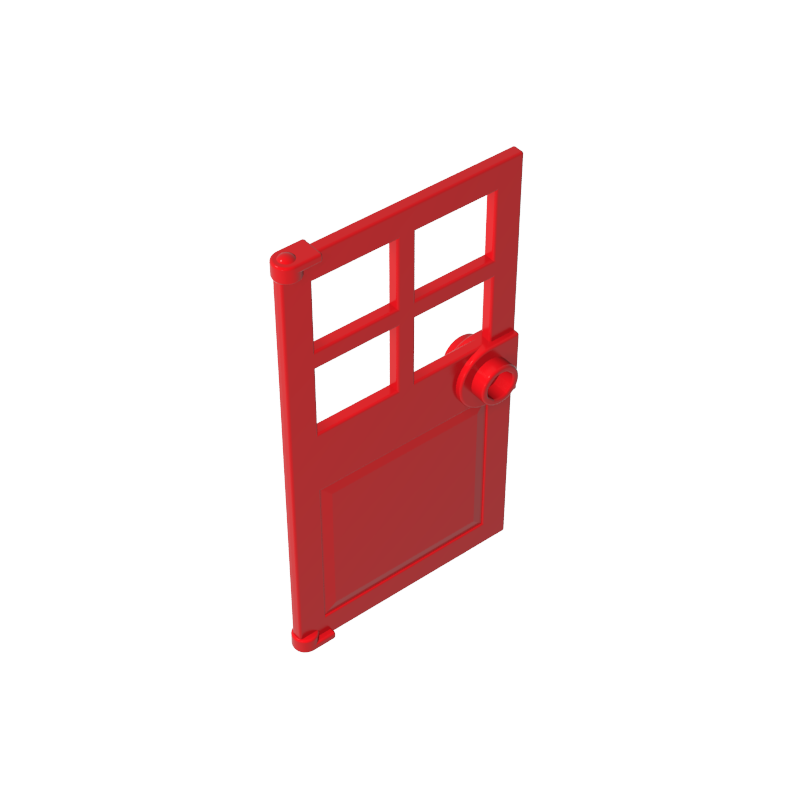 Gobricks,Door 1 x 4 x 6 with 4 Panes and Stud Handle,60623