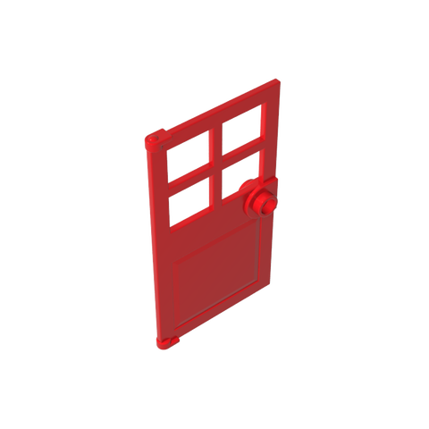 Gobricks,Door 1 x 4 x 6 with 4 Panes and Stud Handle,60623
