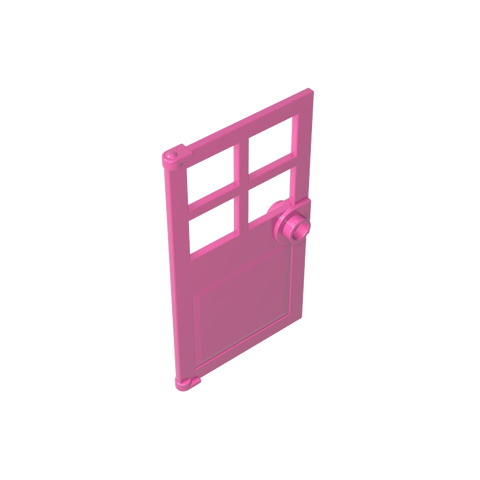 Gobricks,Door 1 x 4 x 6 with 4 Panes and Stud Handle,60623