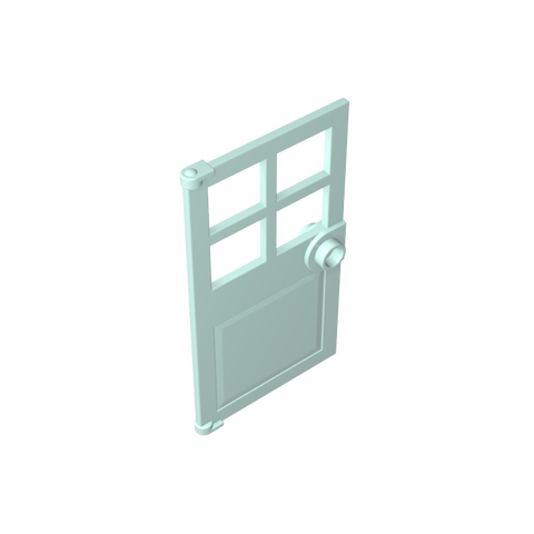 Gobricks,Door 1 x 4 x 6 with 4 Panes and Stud Handle,60623