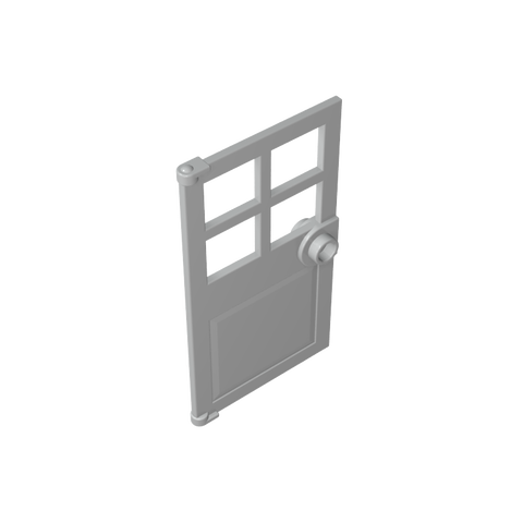 Gobricks,Door 1 x 4 x 6 with 4 Panes and Stud Handle,60623