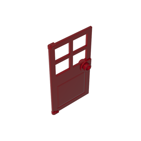 Gobricks,Door 1 x 4 x 6 with 4 Panes and Stud Handle,60623