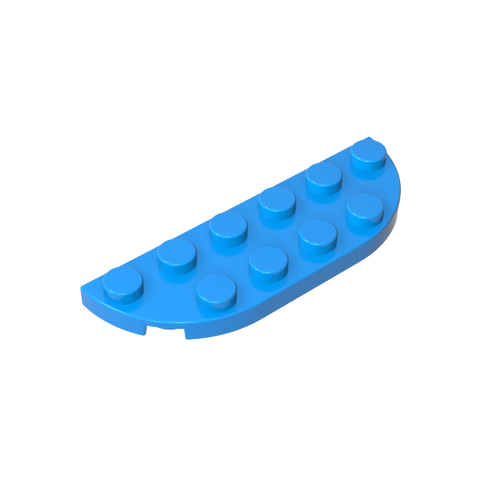 Gobricks,Plate Round Corner 2 x 6 Double,18980