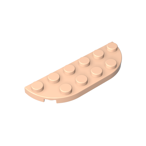 Gobricks,Plate Round Corner 2 x 6 Double,18980