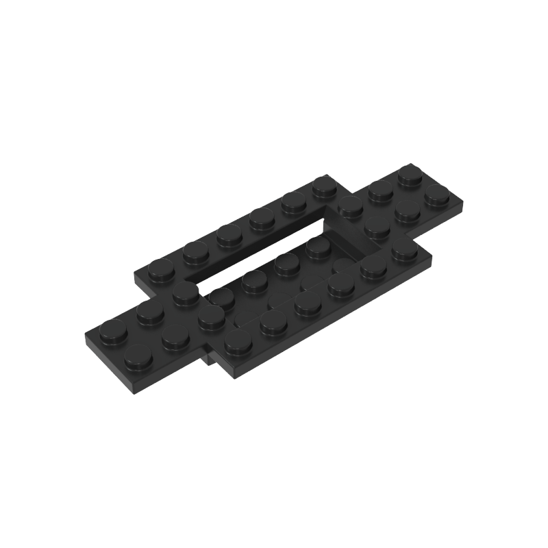 Gobricks,Vehicle Base 4 x 10 x 2/3 with 4 x 2 Recessed Center with Smooth Underside,30029