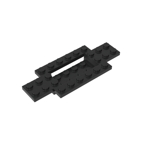 Gobricks,Vehicle Base 4 x 10 x 2/3 with 4 x 2 Recessed Center with Smooth Underside,30029