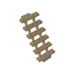 Gobricks,Stairs 7 x 4 x 6 Straight Open,30134