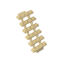 Gobricks,Stairs 7 x 4 x 6 Straight Open,30134