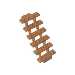 Gobricks,Stairs 7 x 4 x 6 Straight Open,30134