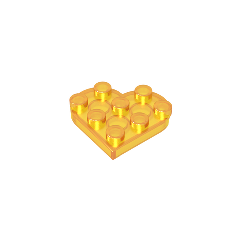 Gobricks,Plate Angled 3 x 3 with Heart Shape,39613